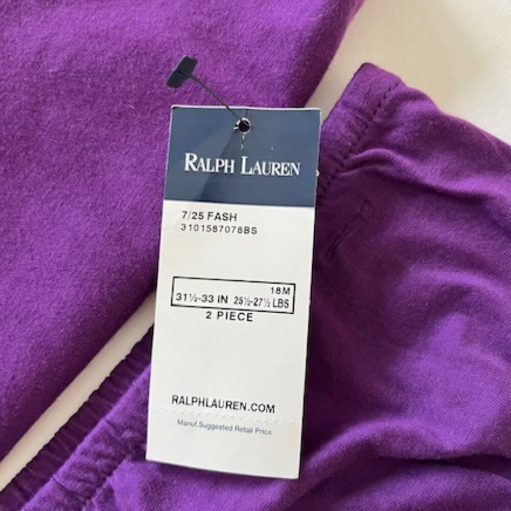 Ralph Lauren Purple Ruffle Baby Dress, 2-Piece Set – new with tags - Picture 6 of 10